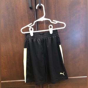 Black and neon green puma boys shorts size 6